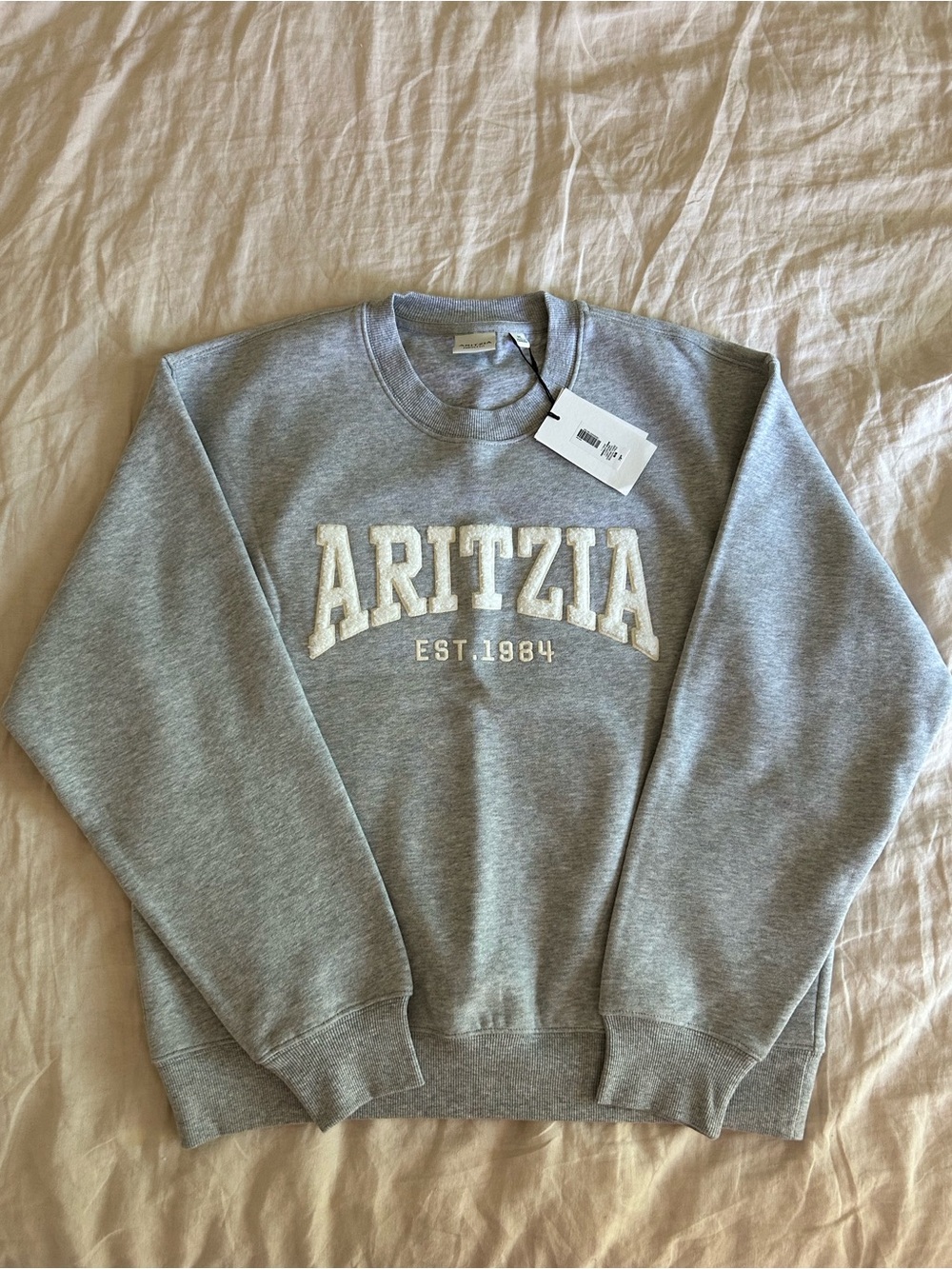 Cozy Sweatfleece Perfect Crew Sweatshirt - Aritzia Logo